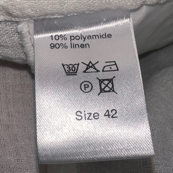 EUC SULU by Kerstin Bernecker Cream Linen Pants Wide Leg High Waist Size 42 - Picture 10 of 11